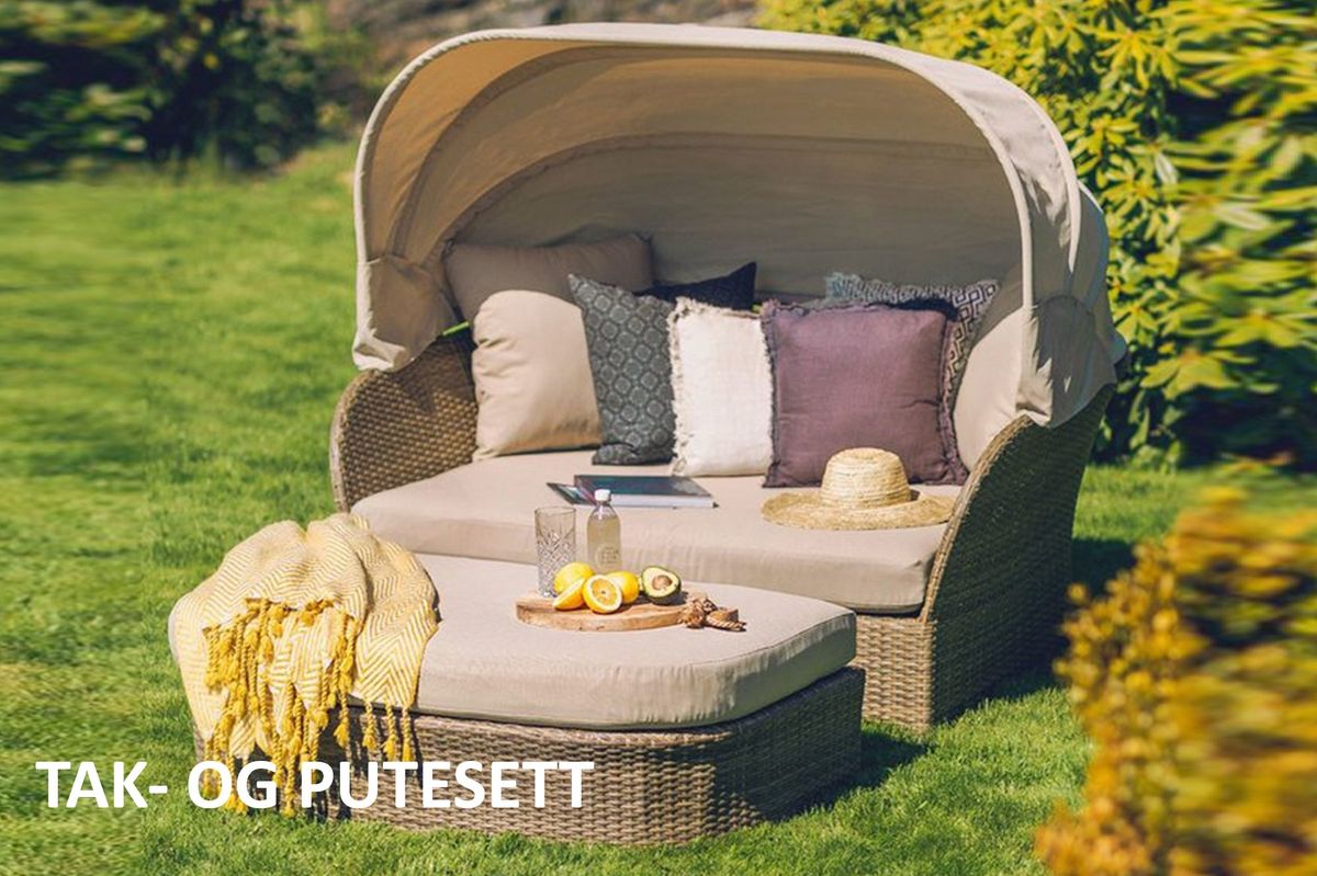 Therese tak- og putesett til Therese daybed - Beigemelert, 4 puter 