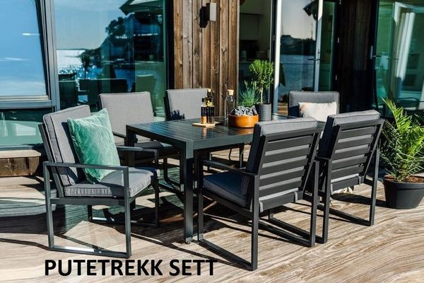 Hovedbilde Firenze 54 putetrekk sett til spisegruppe  - design Novembergrå, 12 putetrekk