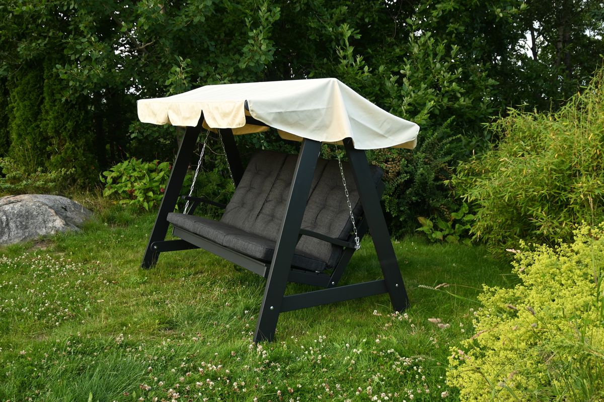 Dalom hammock med tak - orkangrå/beige tak 
