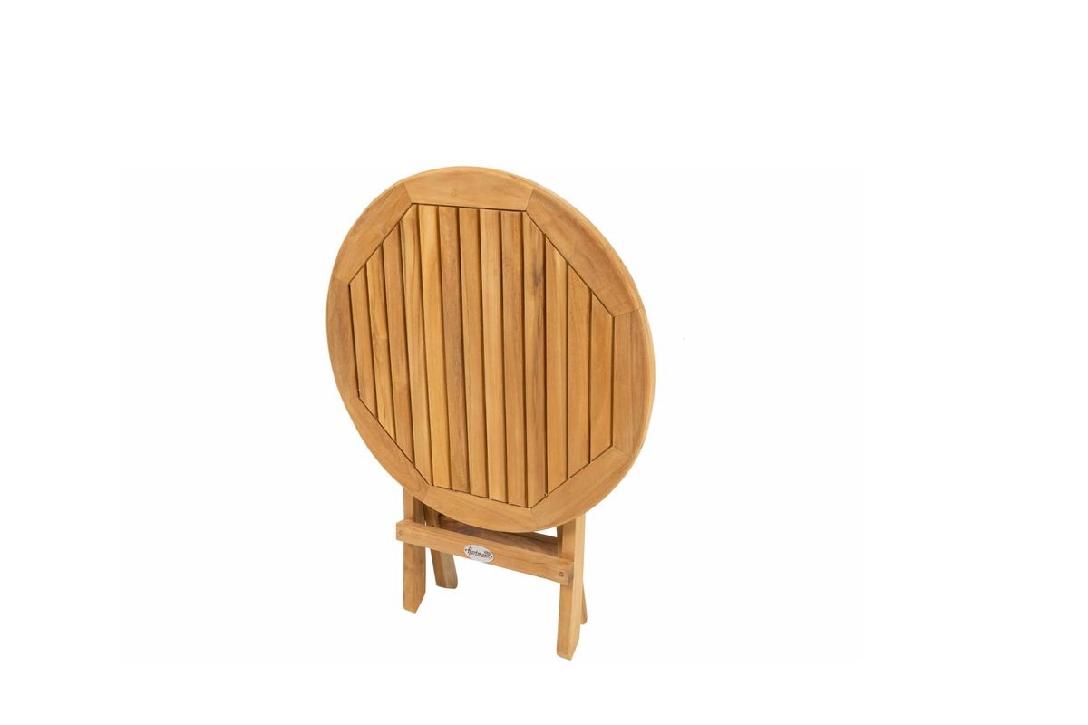 Skagen sammenleggbart sidebord Ø50 cm - teak