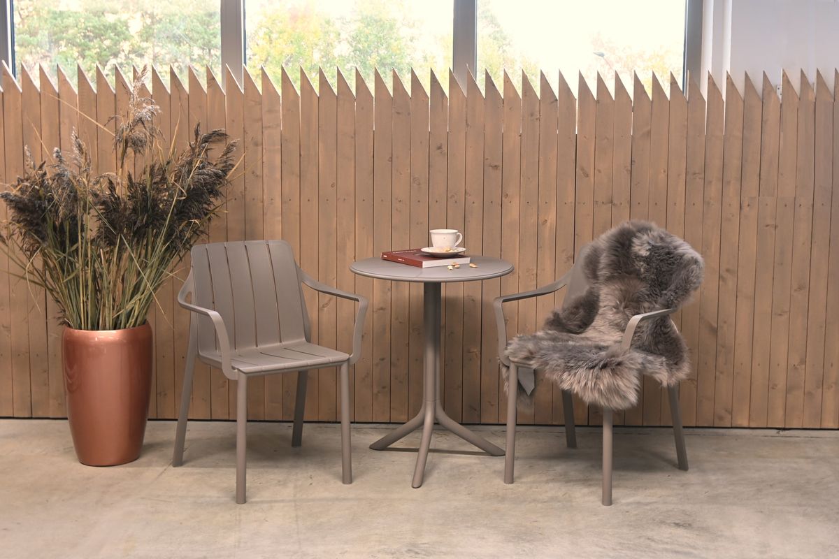 Nardi Tiberina stabelbar spisestol - gråbeige