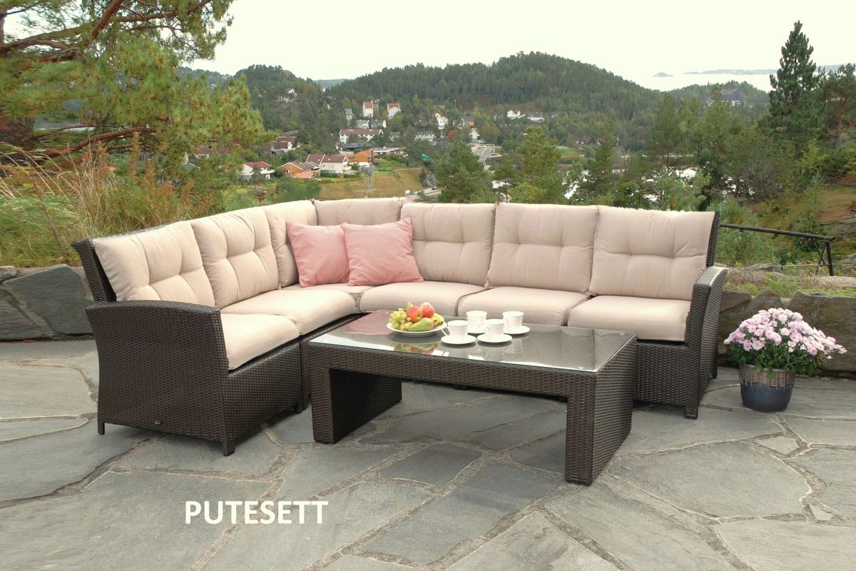 Support 56 putesett for hjørnesofa - design Sandbeige, 13 puter