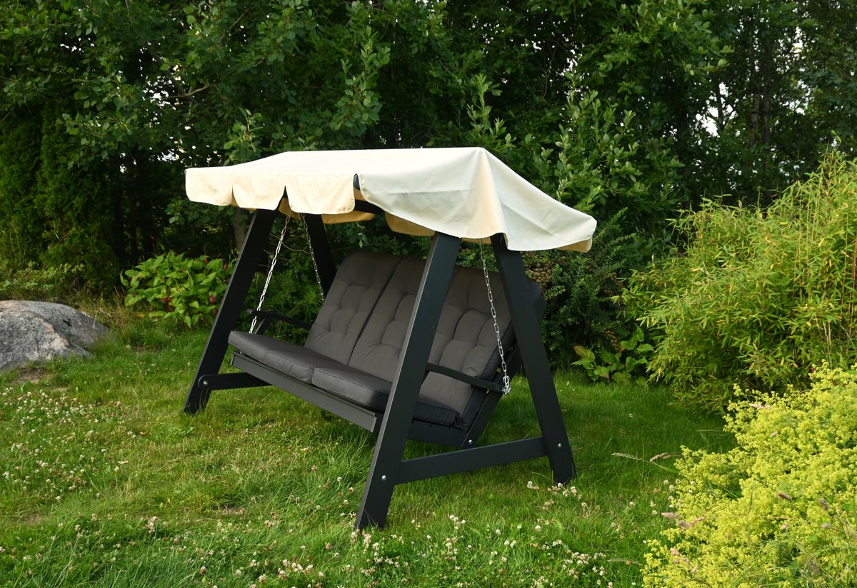 Dalom hammock med tak - orkangrå/beige tak 