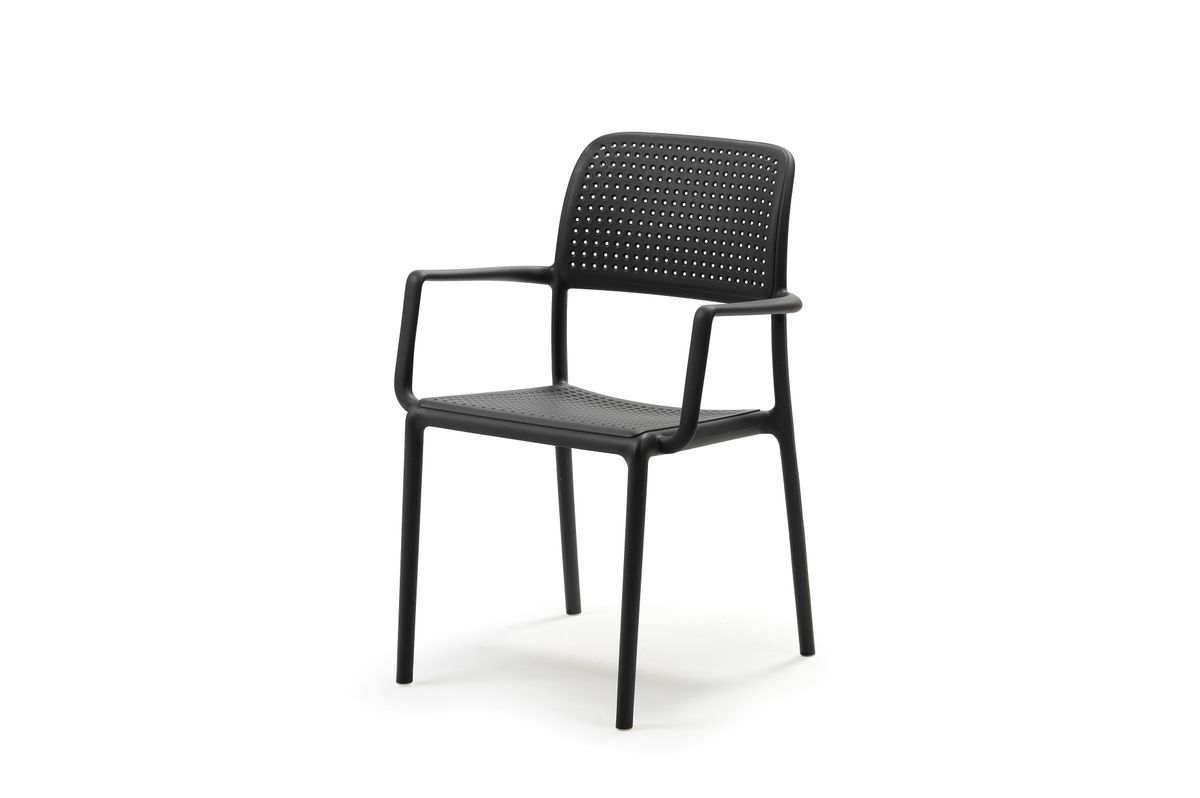  Nardi Bora sett 2 spisestoler+Step bord Ø60 cm - antrasittgrå