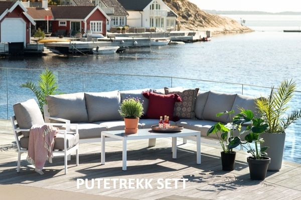 Hovedbilde Kathrine putetrekk sett til hjørnesofa+stol - design Lys kalkbeige, 15 putetrekk