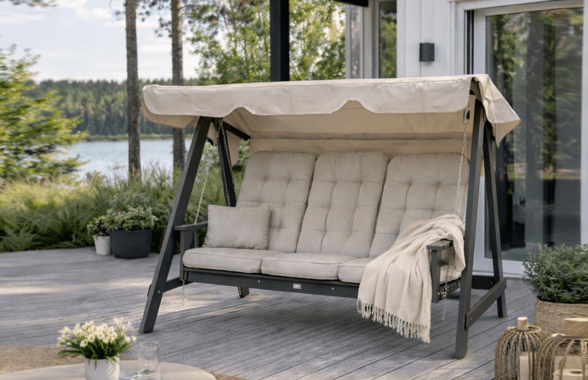 Melby hammock med tak - sort/beige tak 