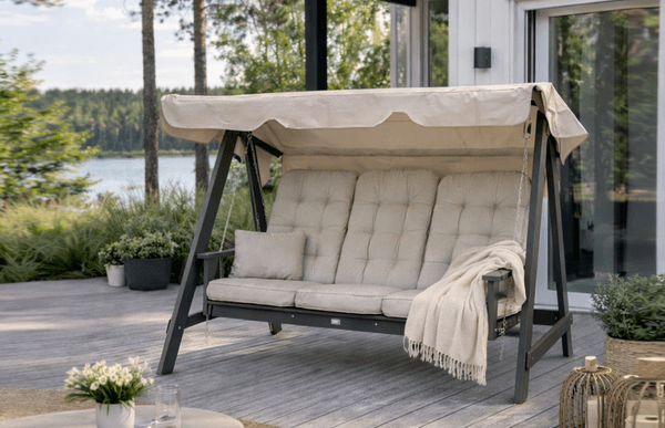 Hovedbilde Mellby hammock med tak - sort/beige tak 