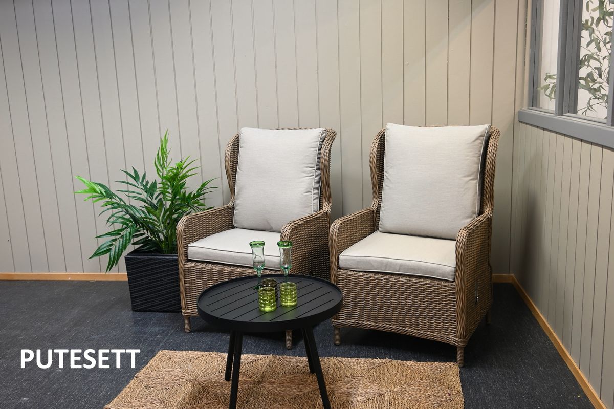 Support H putesett til hvilestolsett - design Lys kalkbeige, 4 puter 