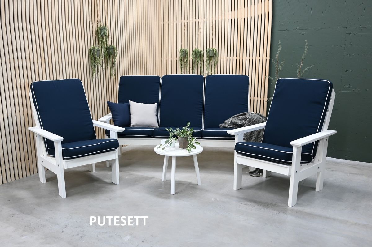 Nymark Høy putesett 3+1+1 - design Marine, 5 puter 