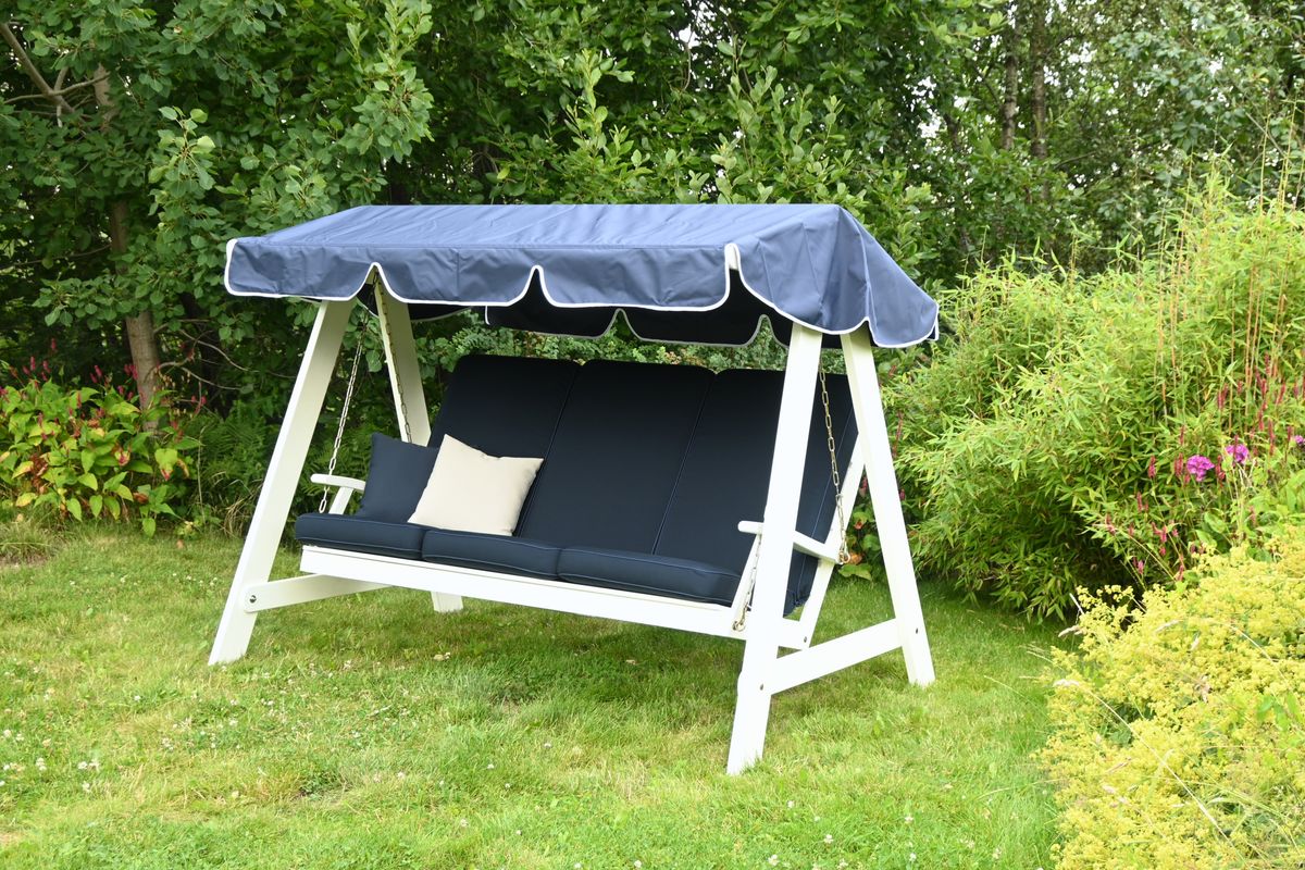 Dalom hammock med tak - hvit/Navy tak