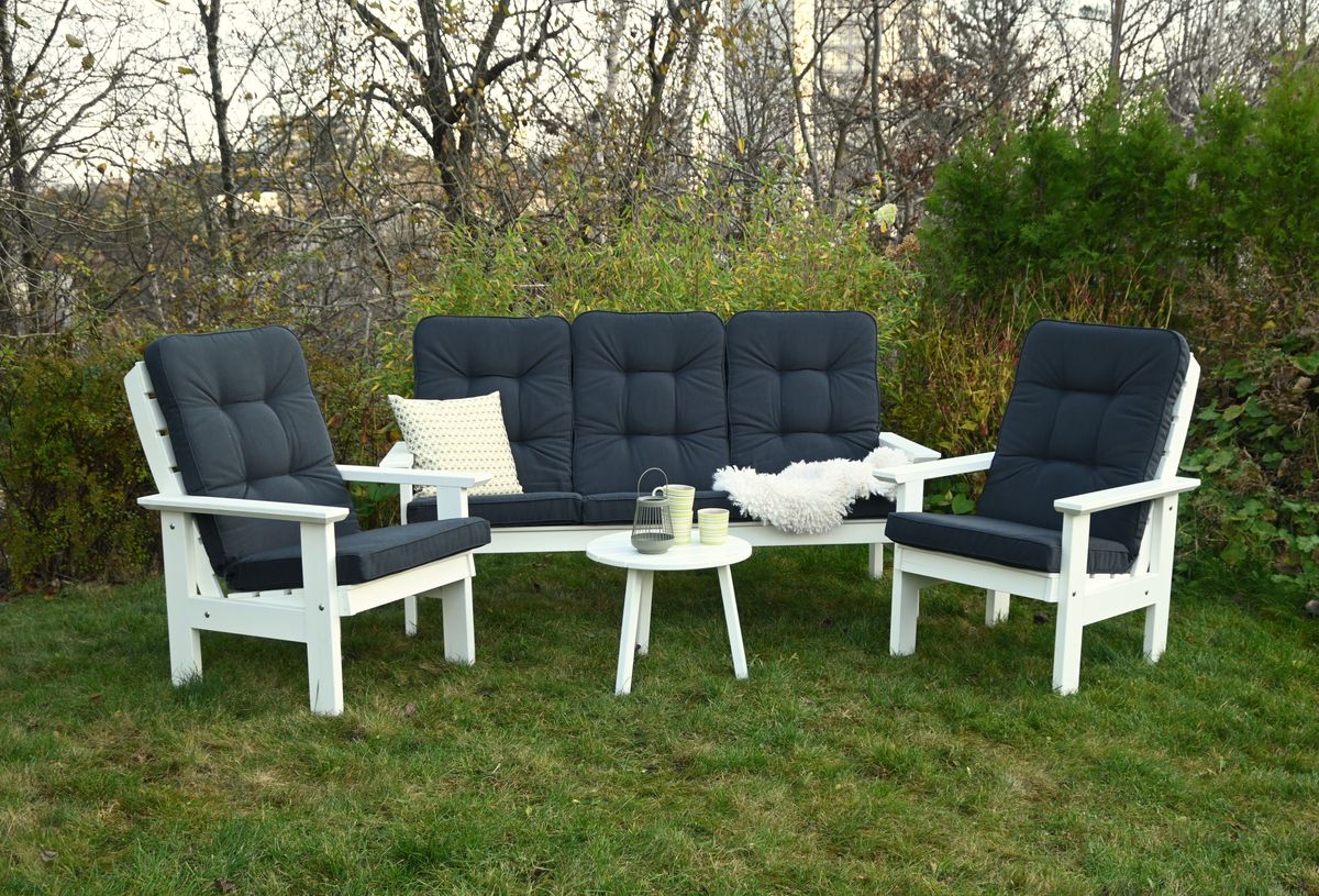 Iduna Høy putesett 3+1+1 - design Antrasittgrå, 5 puter 