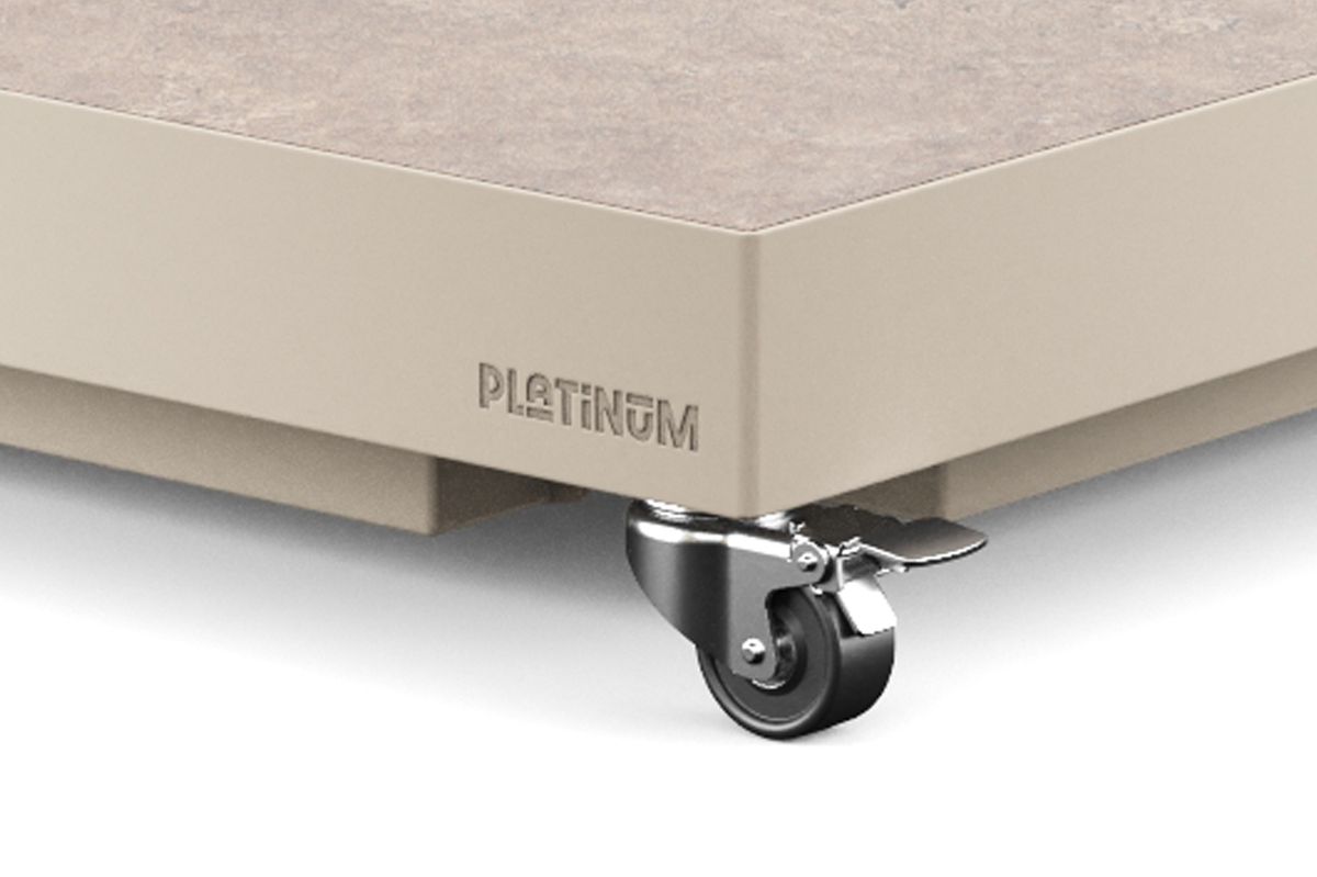 Platinum Ceramica 40 kg parasollfot m/4 hjul - sandstone 