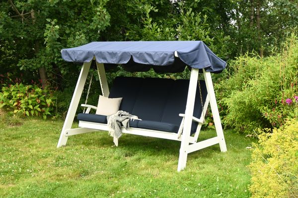 Hovedbilde Dalom hammock med tak - hvit/blått tak