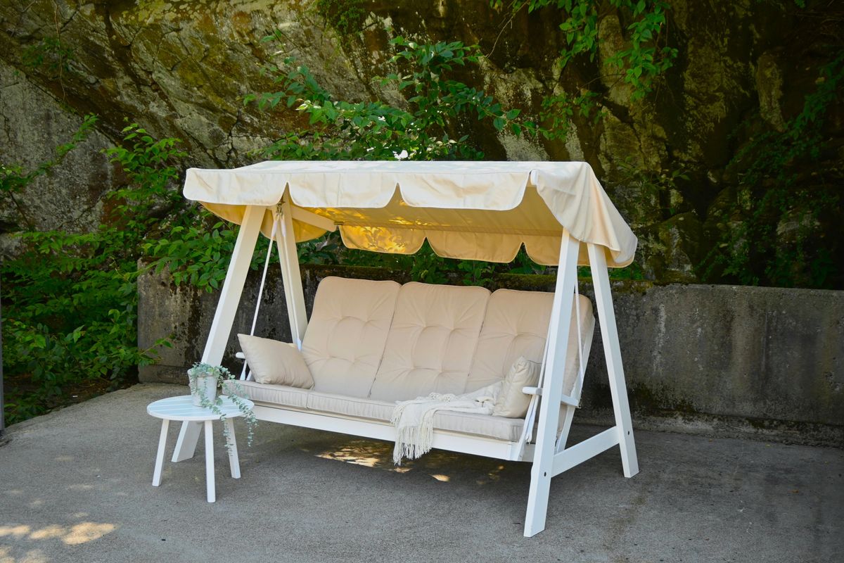 Dalom Typ hammock med tak - hvit/beige tak