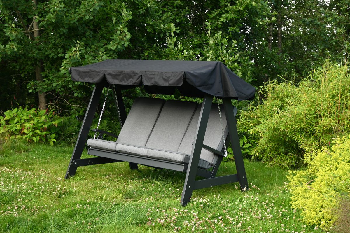 Dalom hammock med tak - orkangrå/sort tak