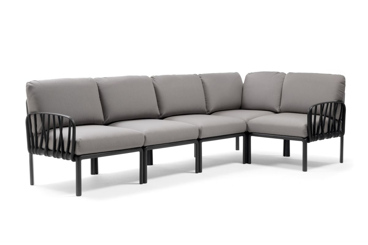 Nardi Komodo hjørnemodul m/puter - antrasittgrå/gråbeige