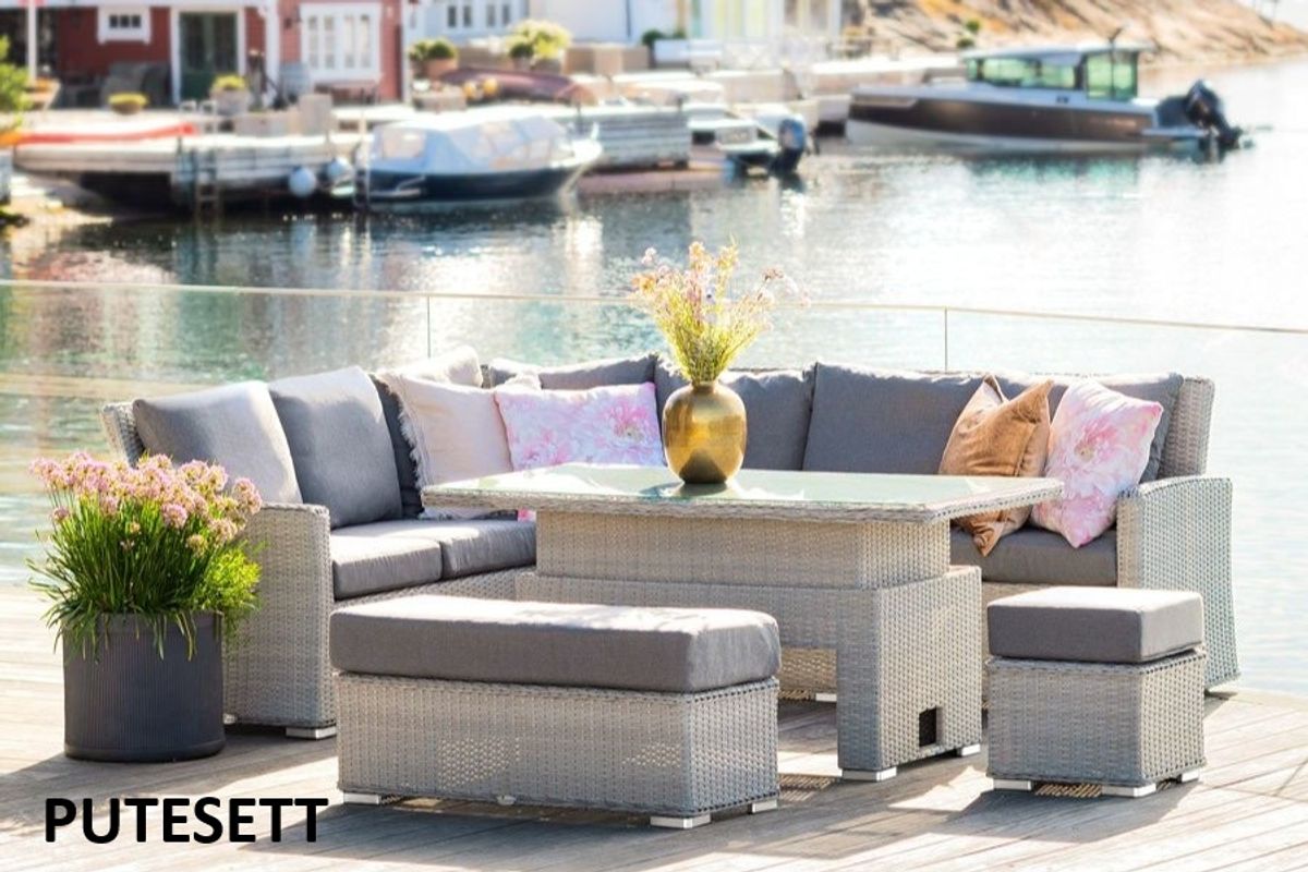 Luna putesett til sofasett - design Harmonigrå, 15 puter 