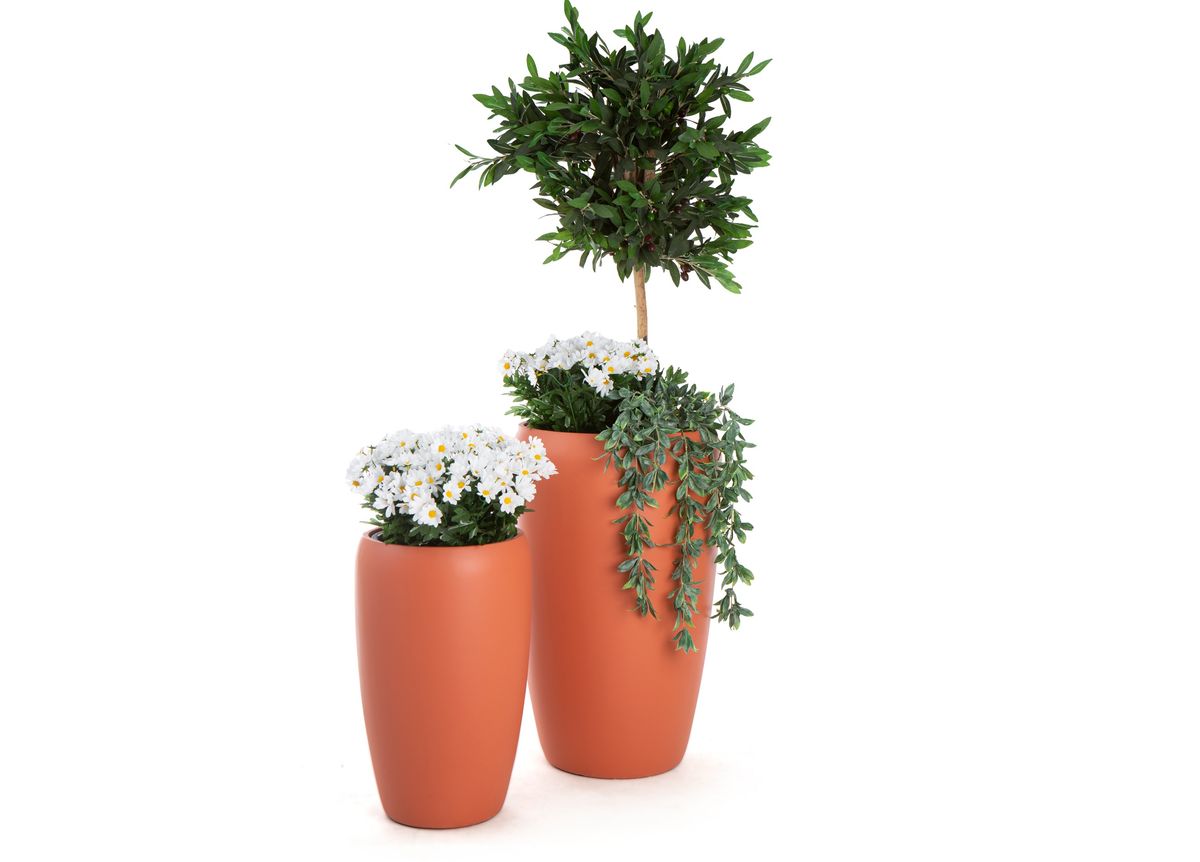 Milano blomsterpotter sett - matt terracotta, 2 stk