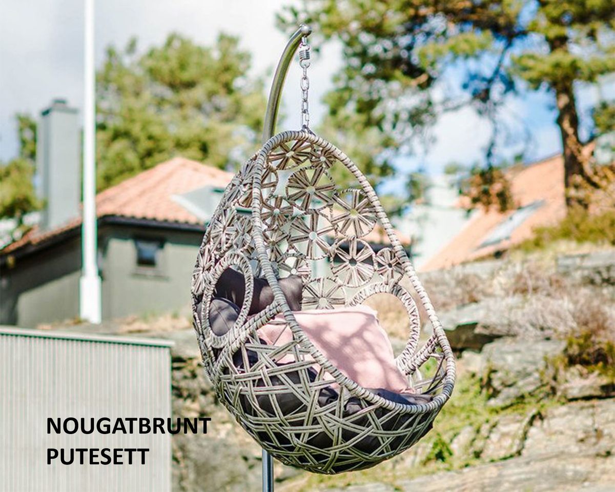 Bali putesett til hengestol - design Nougatbrun, 2 puter