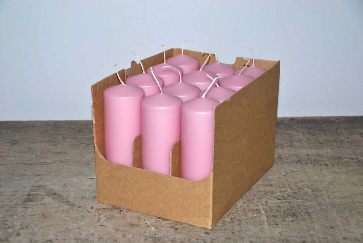 Enjoy kubbelys Ø6xH18 cm - rosa, 12 stk