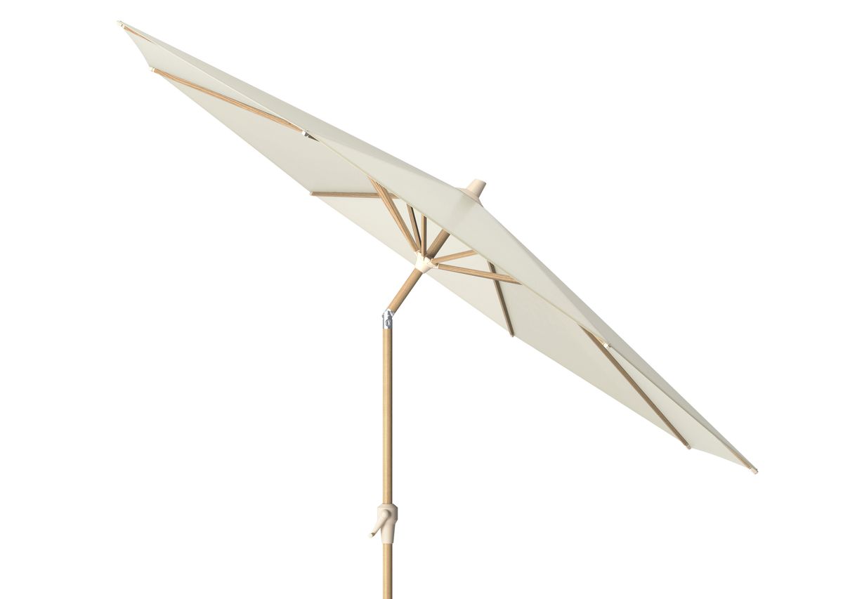 Platinum Riva+ parasoll Ø25o cm m/sveiv - naturhvit/teak-look