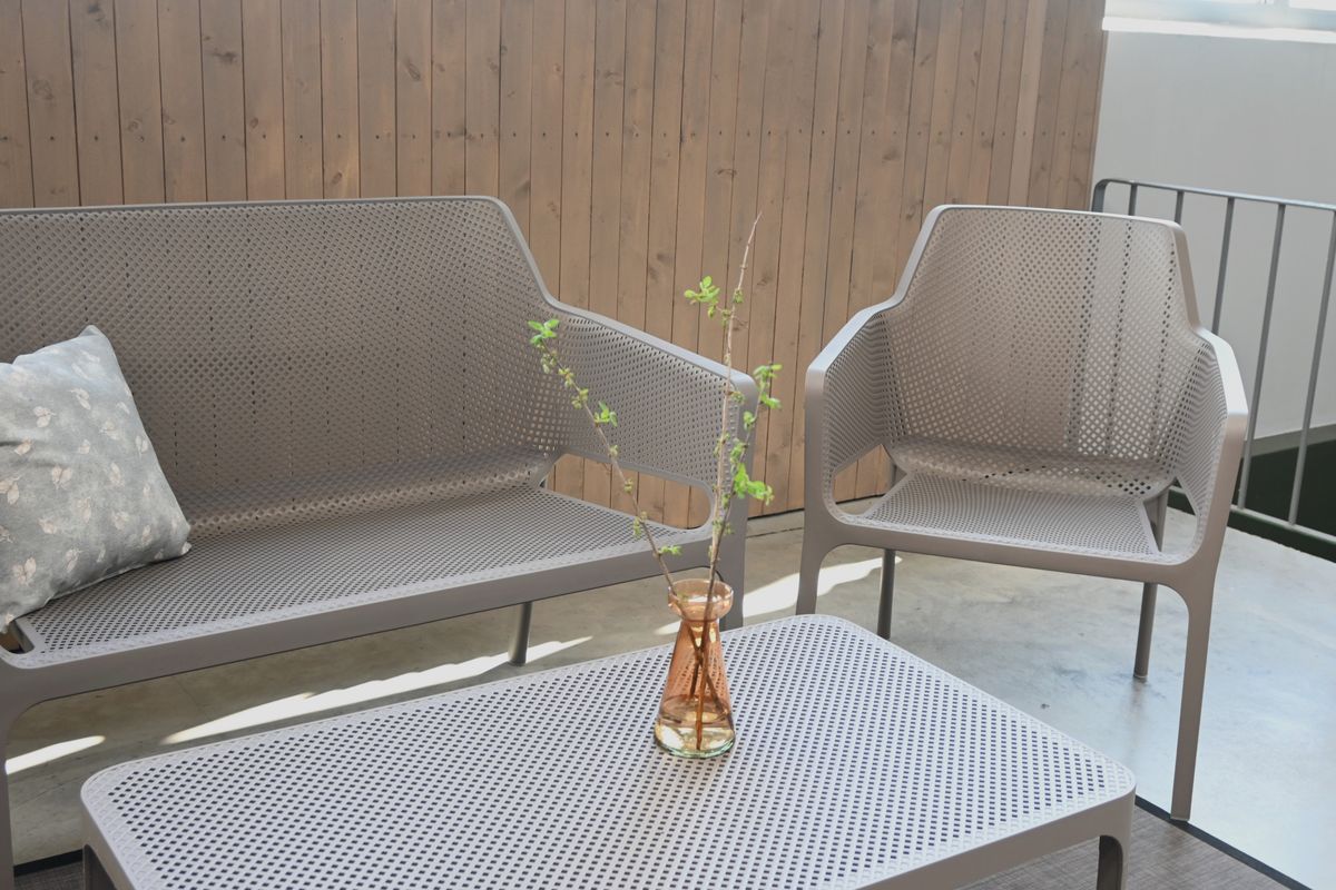 Nardi Net sett 2+1+1+bord - gråbeige