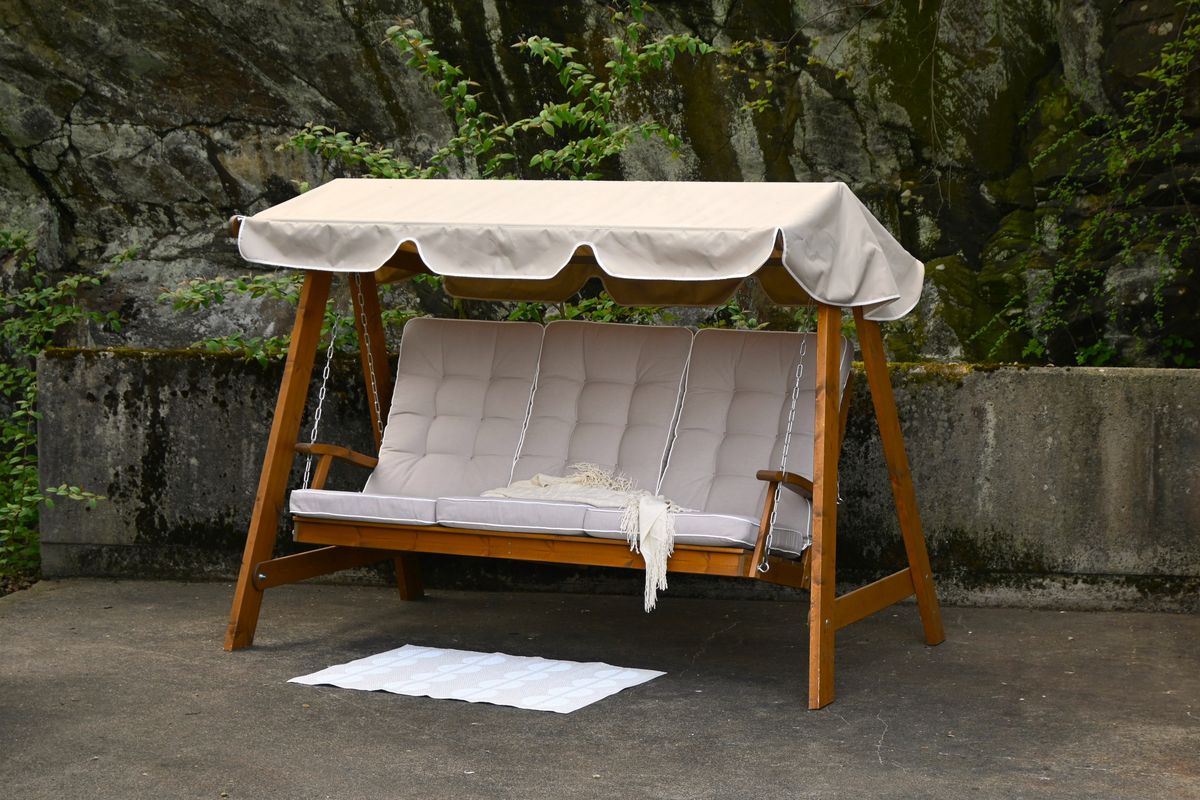 Dalom hammock med tak - kanel/jutebeige tak