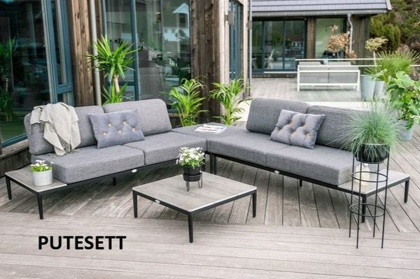 Hovedbilde Maria 80 putesett 2+1+1 - design Gråmelert, 9 puter