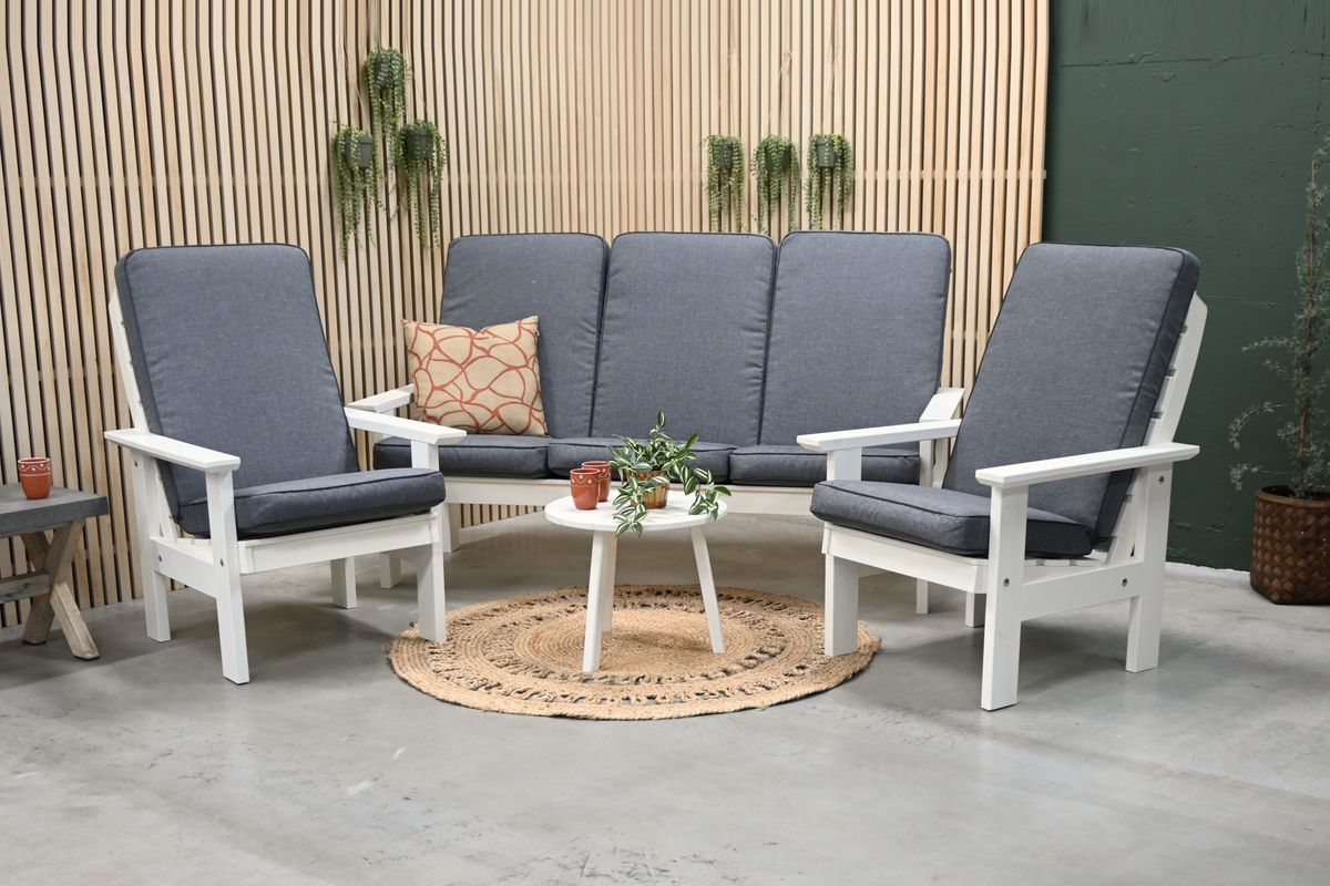 Nymark Høy putesett 3+1+1 - design Fibergrå, 5 puter 